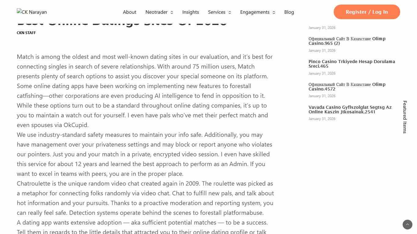 Best Online Datings Sites Of 2026 - CK Narayan